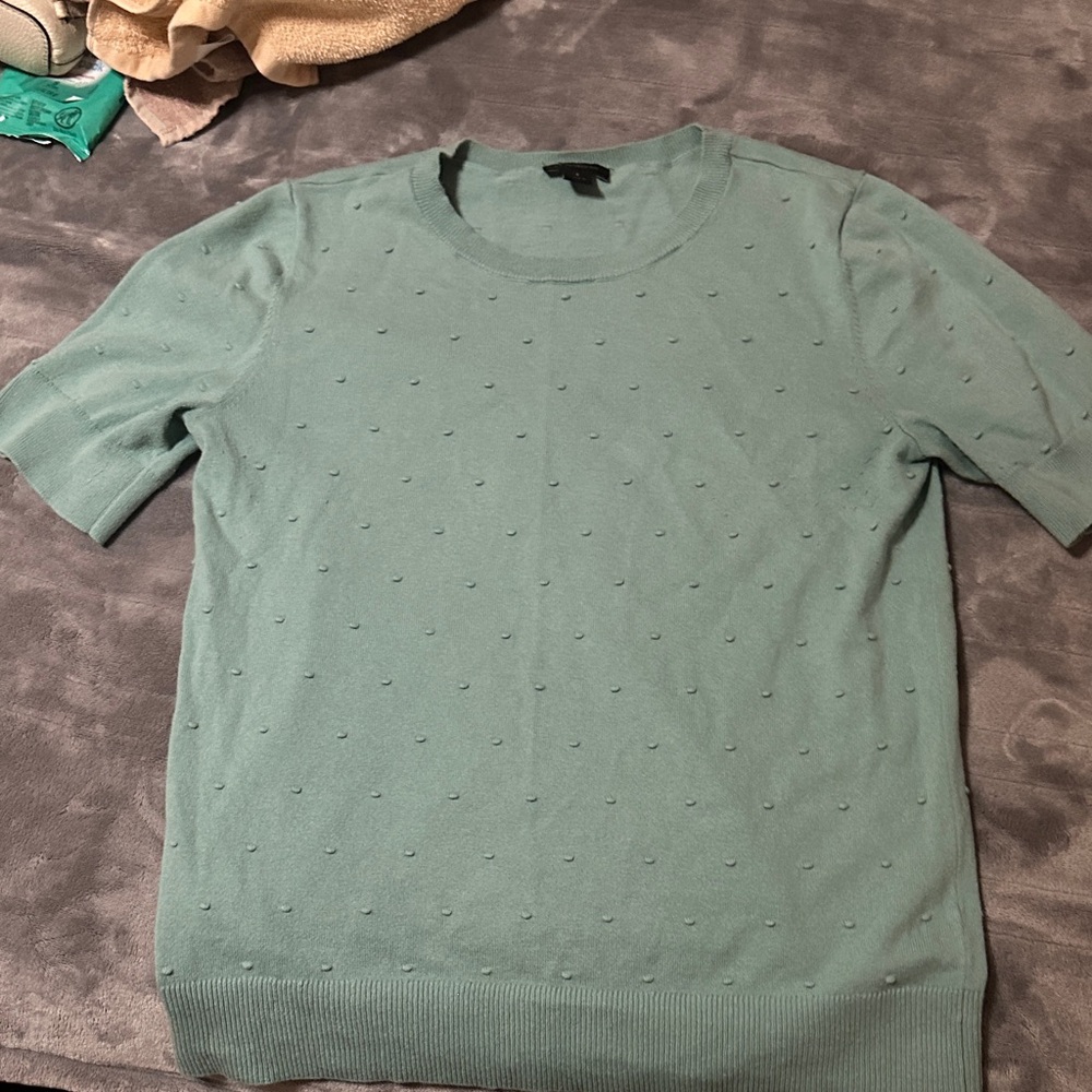 Ann Taylor Factory Green Crew Neck Sweater